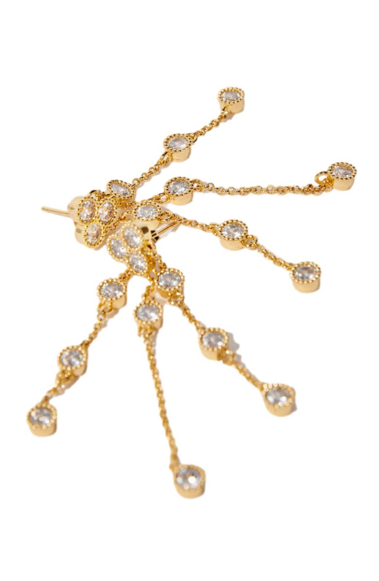 maje Gold-plated recycled brass earrings, Alternate, color, 