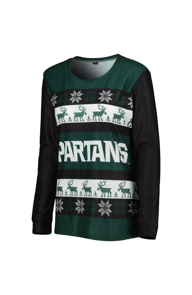 FOCO Women's FOCO Green Michigan State Spartans Ugly Long Sleeve T-Shirt & Pajama Pants Sleep Set, Alternate, color,