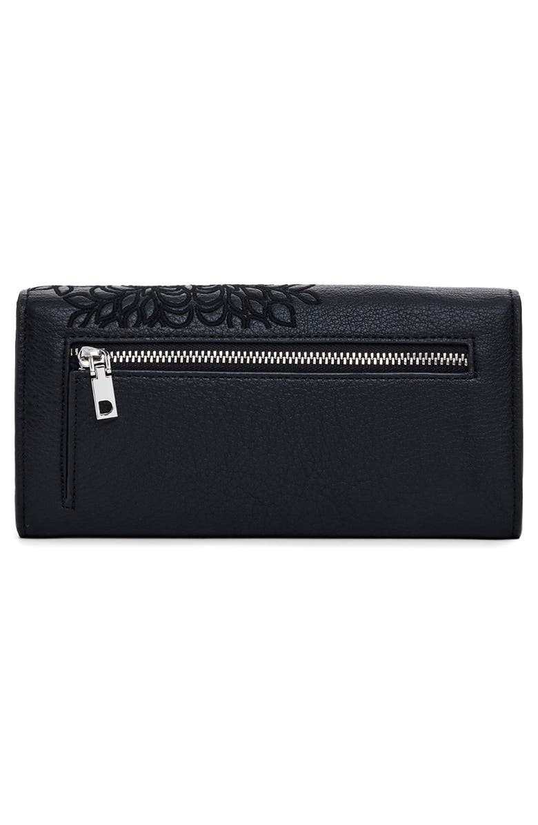 Desigual Medium Faux Leather Wallet, Alternate, color, Black