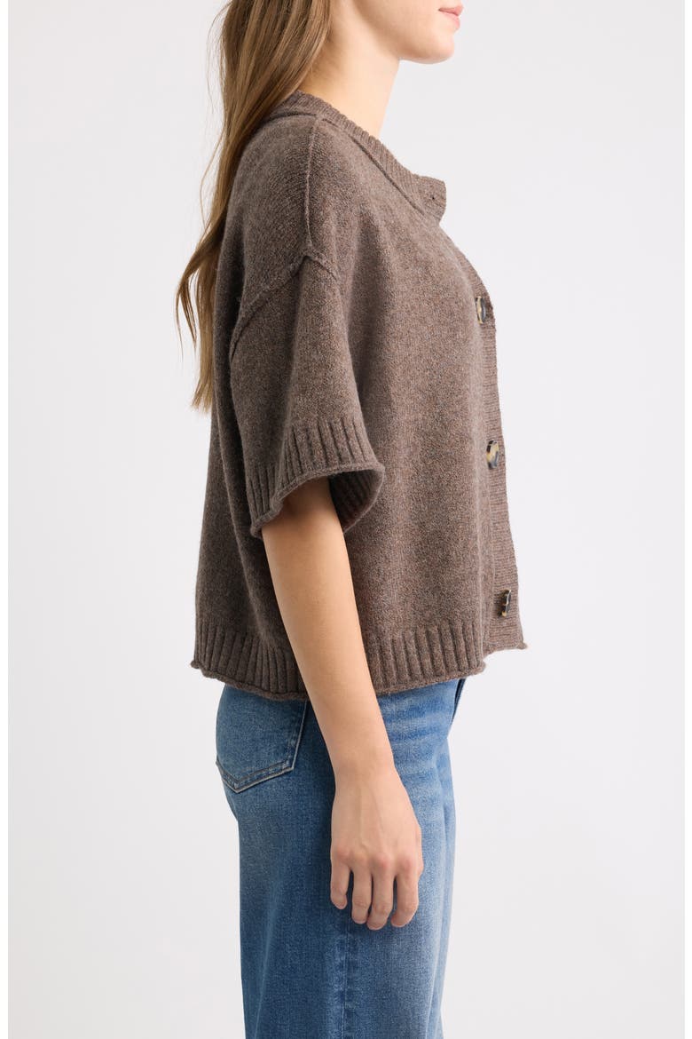 Broome Short Sleeve Crop Cardigan, Alternate, color, EARTH