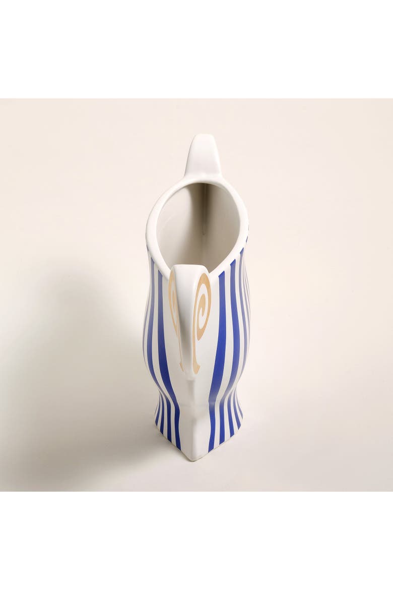 Longhu Ceramic Vase 9" Artisan Accent, Alternate, color, Blue