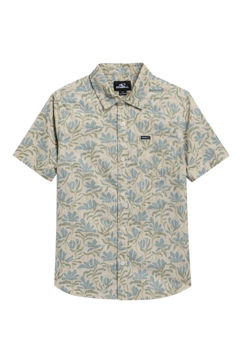 Kids' Terrace Cotton Button-Up Shirt, Main, color, LIGHT KHAKI