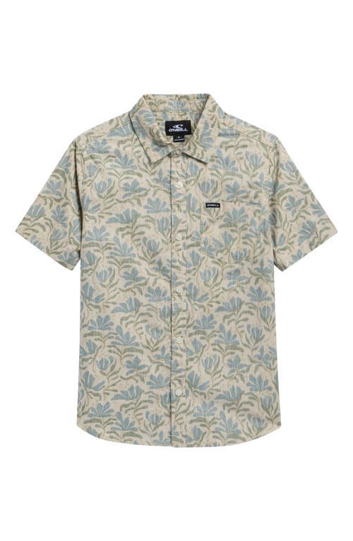 O'neill Kids' Terrace Cotton Button-up Shirt In Gray