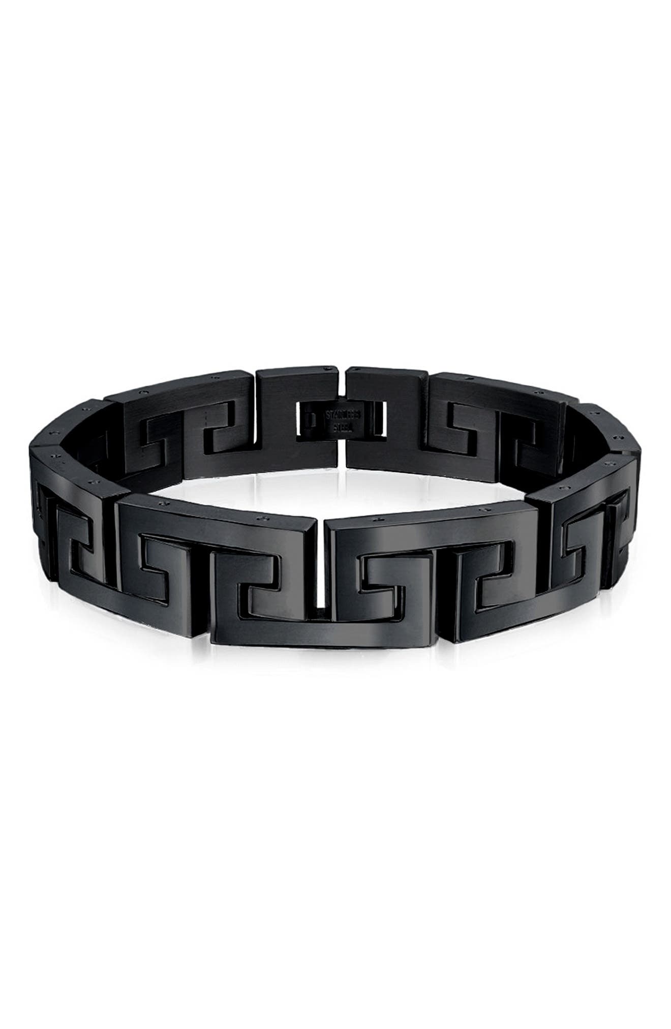 BLING JEWELRY Men's Greek Key Bracelet