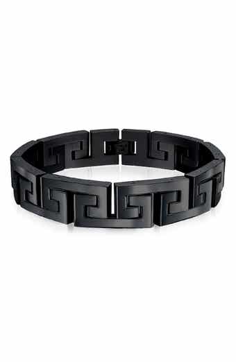 BLING JEWELRY Men's Greek Key Bracelet