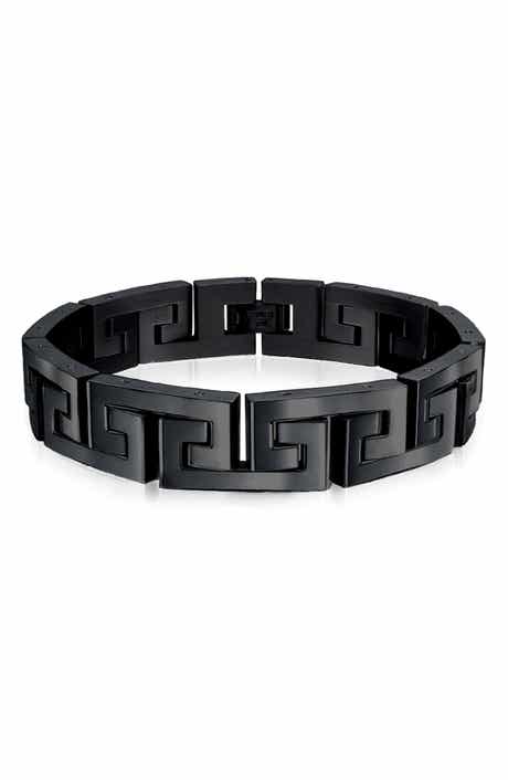 BLING JEWELRY Men's Greek Key Bracelet