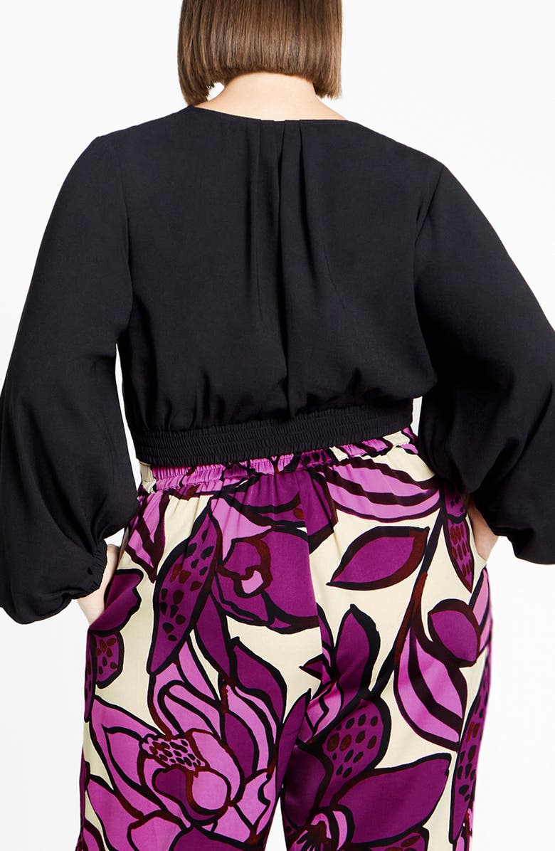 City Chic Selene Keyhole Crop Top, Alternate, color, Black