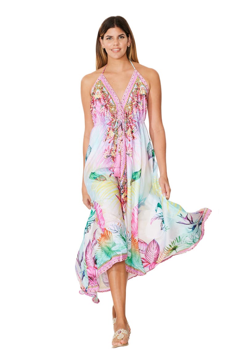Tropical Paradise Halter Maxi Dress, Alternate, color, MULTI