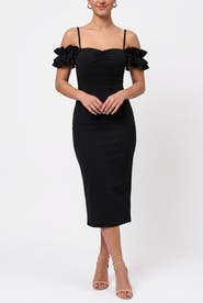 RACHEL Rachel Roy Parcella Ruffle Sleeve Midi Dress