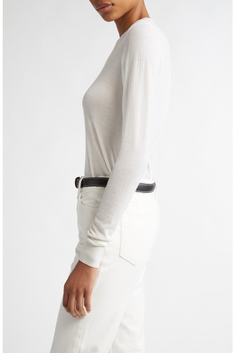 Fine Crewneck Sweater, Alternate, color, OFF WHITE