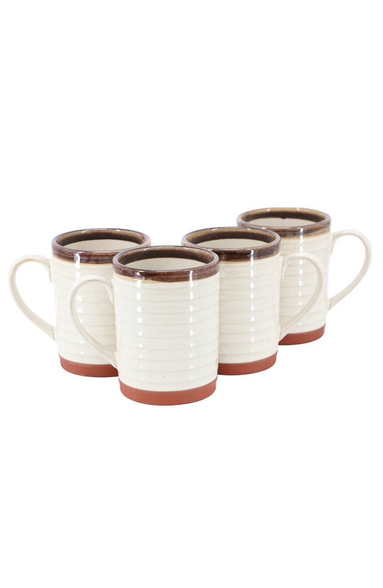 Gibson Home Terra Bella 4 Piece 18.5 Ounce Terracota Mug Set, Main, color, White