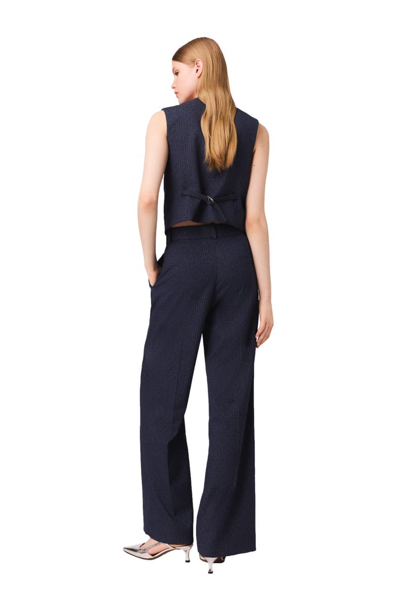 maje Rhinestone suit trousers with pleats, Alternate, color, Blue