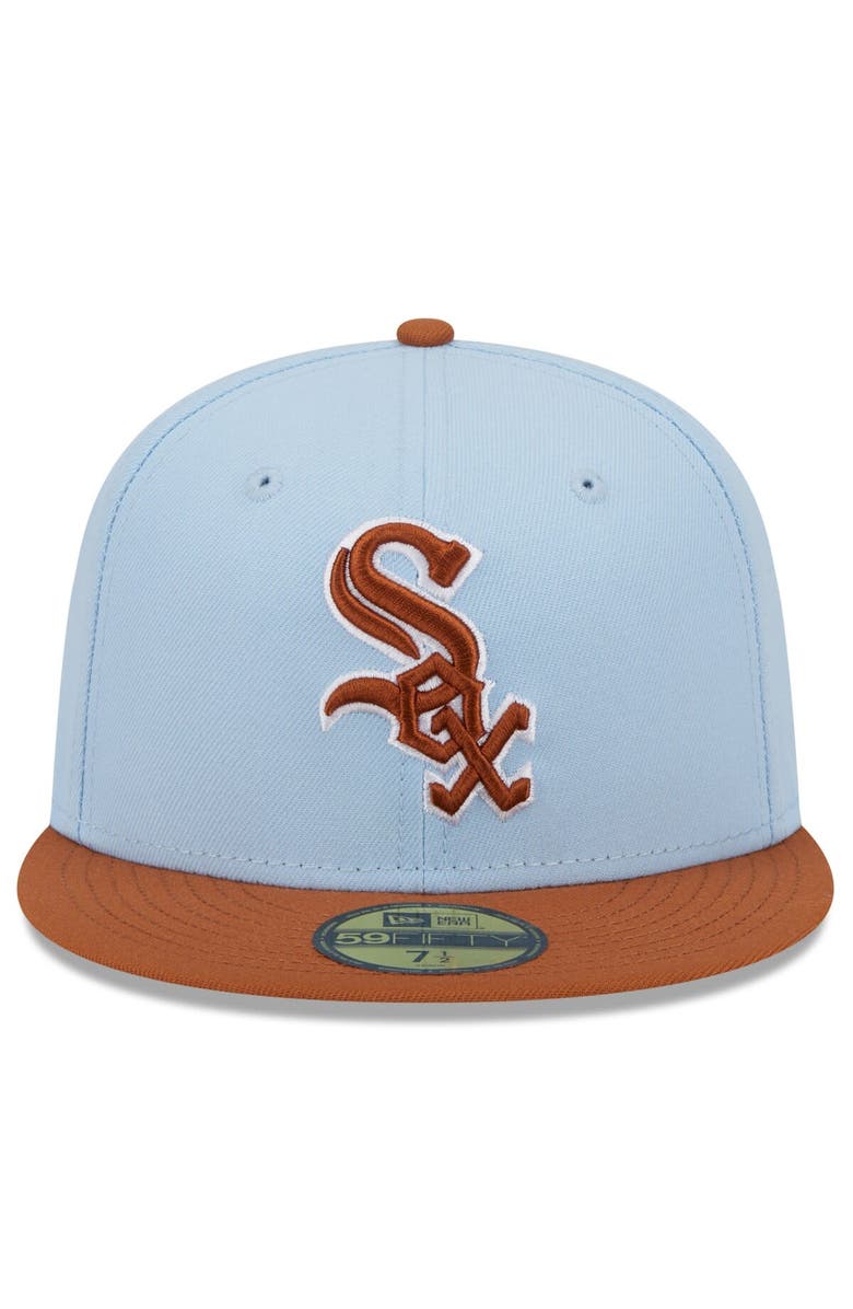 New Era Men's New Era Light Blue/Brown Chicago White Sox Spring Color Basic Two-Tone 59FIFTY Fitted Hat, Alternate, color, Light Blue