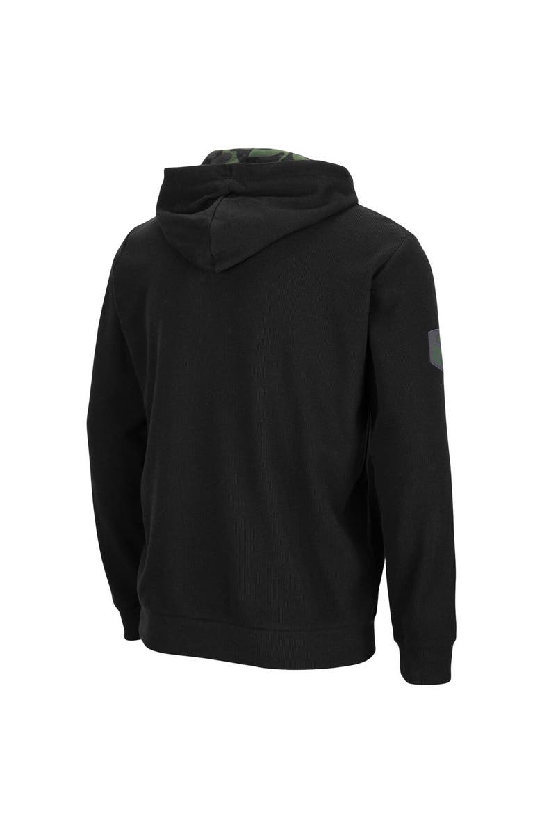 COLOSSEUM Men's Colosseum Black Iowa Hawkeyes OHT Slim Fit Lightweight Waffle Full-Zip Hoodie, Alternate, color, 