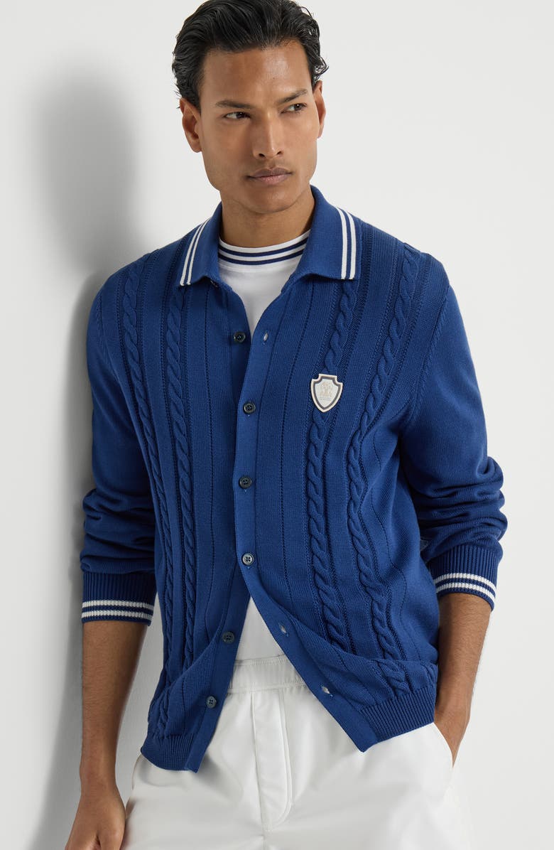 Brunello Cucinelli Knit shirt, Alternate, color, Avio Blue