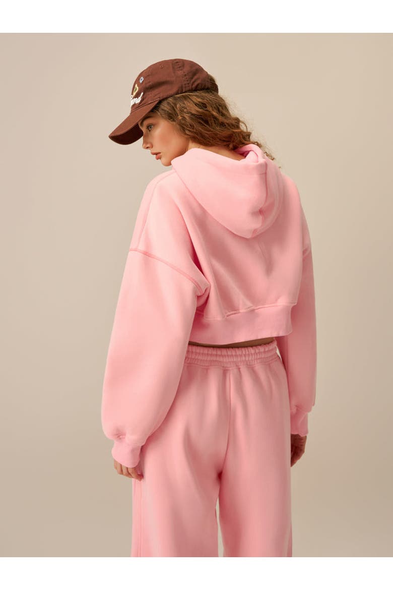 AELFRIC EDEN Cloud Essential Fleece Cropped Pullover Hoodie Set
