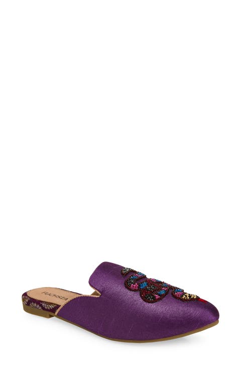 Embroidered Serpent Pointed Toe Mule (Women)