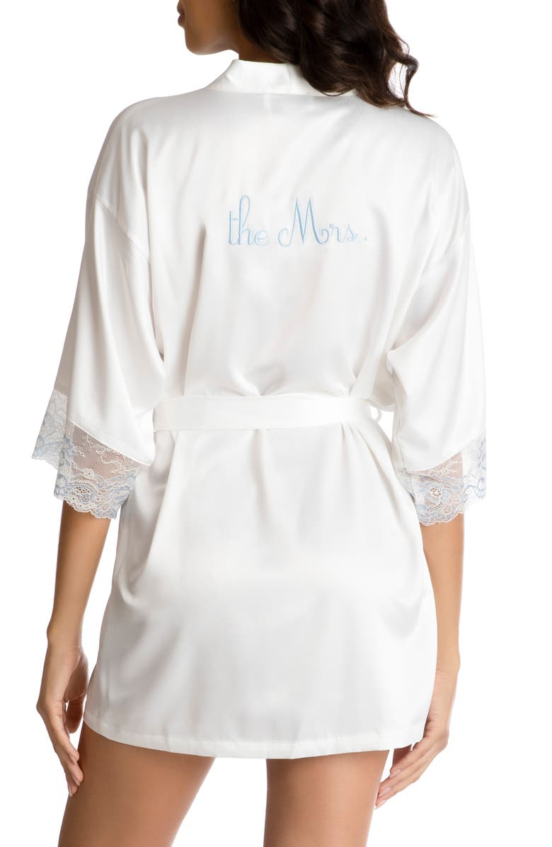 In Bloom by Jonquil Lace Trim Robe, Alternate, color, Ivory