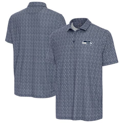 Men's Antigua College Navy Seattle Seahawks Botanic Polo