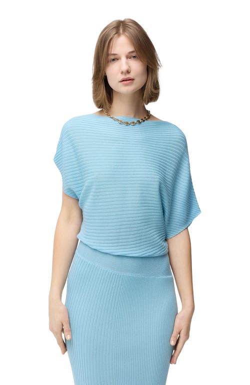 Gobi Mongolian Cashmere Cashmere Asymmetric Silk Dress Blue In Blue