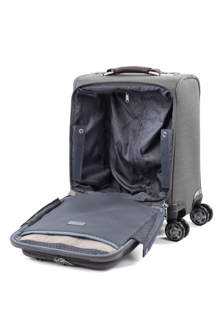 Platinum Elite 16" Underseat Spinner Tote Bag with USB Port, Alternate, color, Vintage Grey