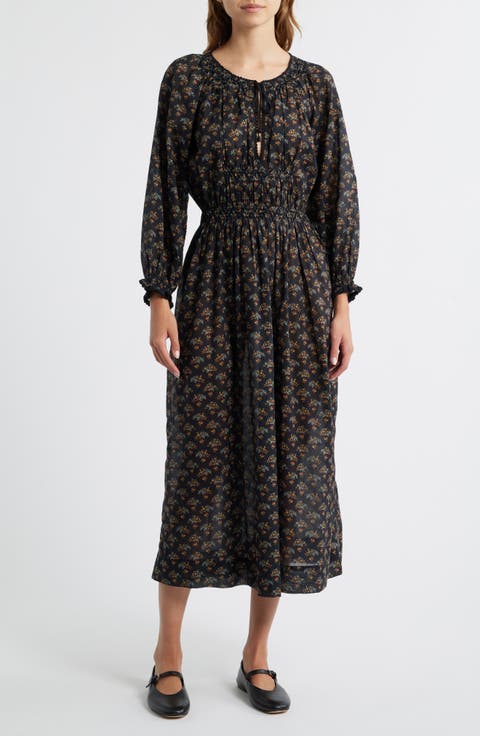 Delfina Long Sleeve Organic Cotton Dress