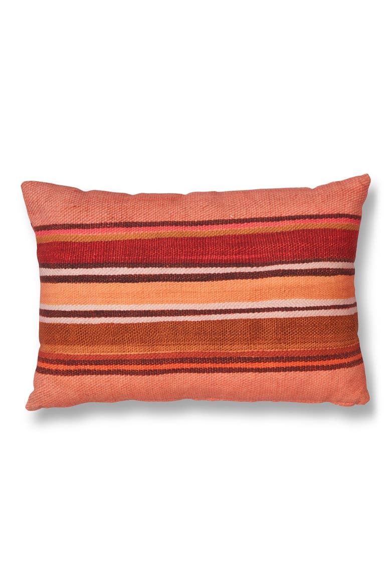 Coral Stripe Throw Pillow, Main, color, CORAL MULTI