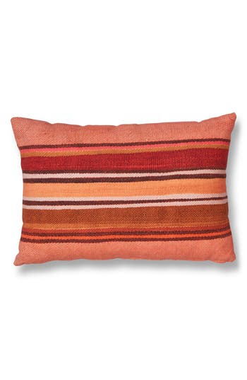 Roselli Trading Company Coral Stripe Throw Pillow In Coral Multi