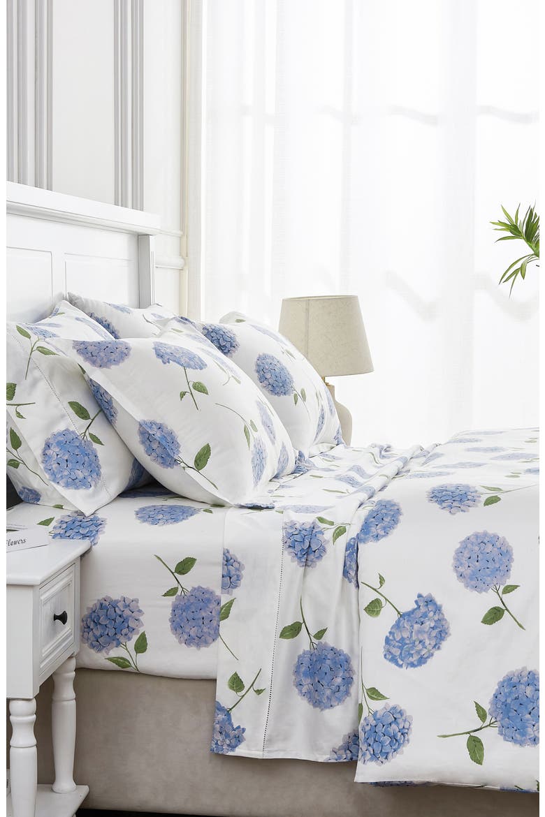 Hydrangea 400 Thread Count Cotton Duvet Set, Alternate, color, BLUE