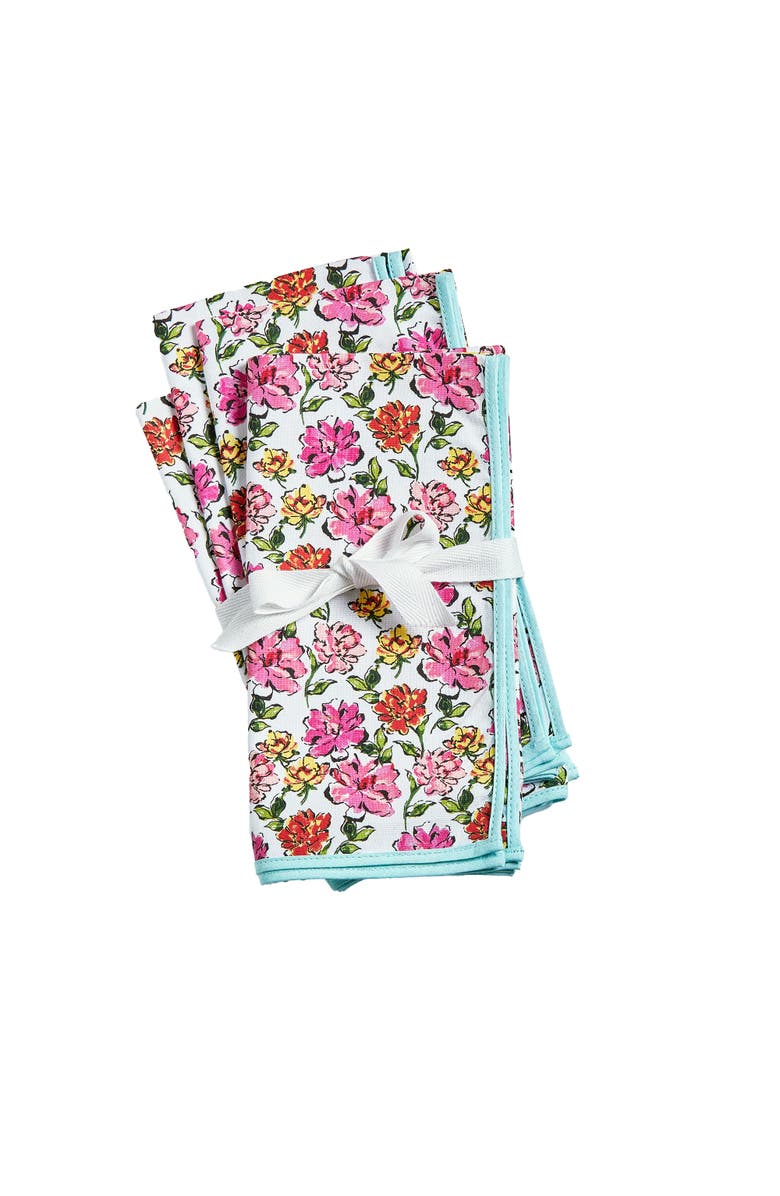 tag In Bloom Floral Napkin S/4 Multi Cotton Spring, Main, color, Pink