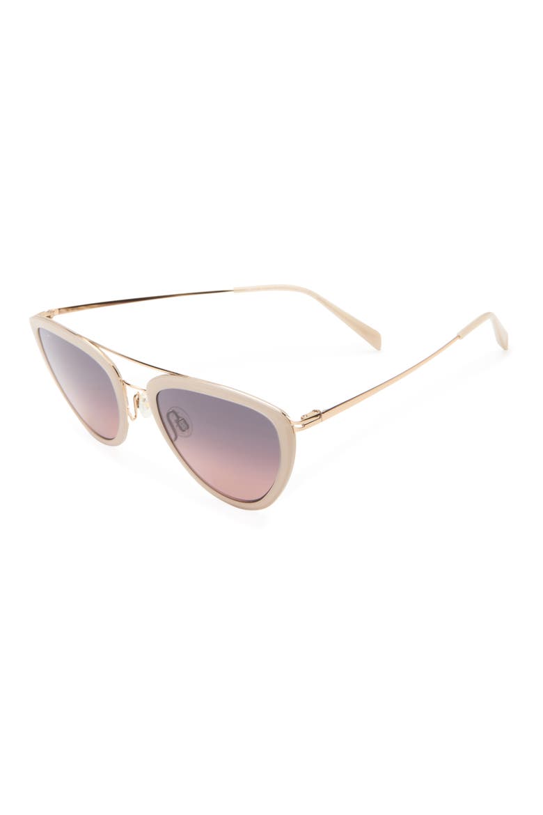 Hunakai 53mm Polarized Cat Eye Sunglasses, Alternate, color, ALMOND GOLD ROSE