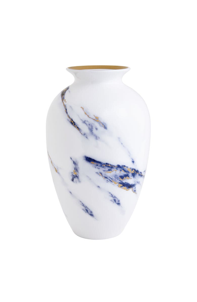 Prouna Marble Azure 12 Inch Urn Vase, Main, color, White