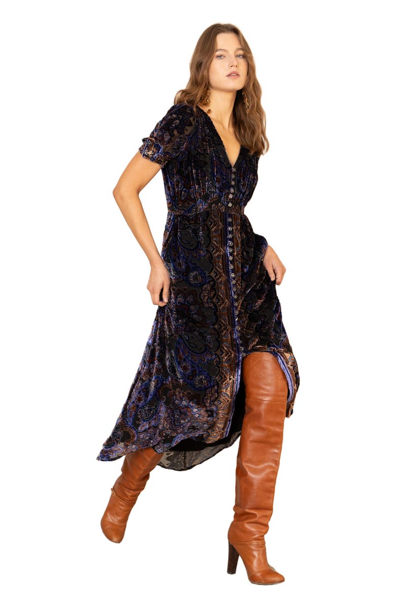 Hale Bob Paisleigh Velvet Dress, Alternate, color, 