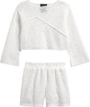 Ava & Yelly Kids' Twist Front Crop Top & Shorts Cover-Up Set