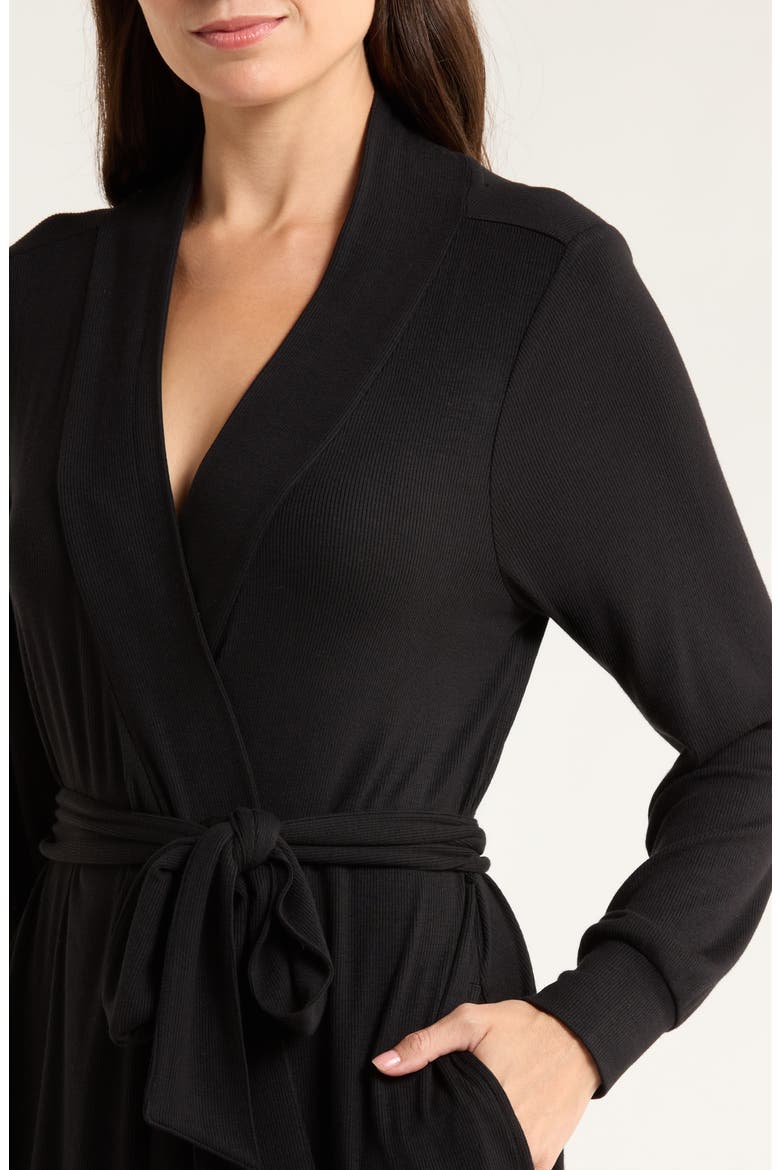 Daydream Short Robe, Alternate, color, BLACK