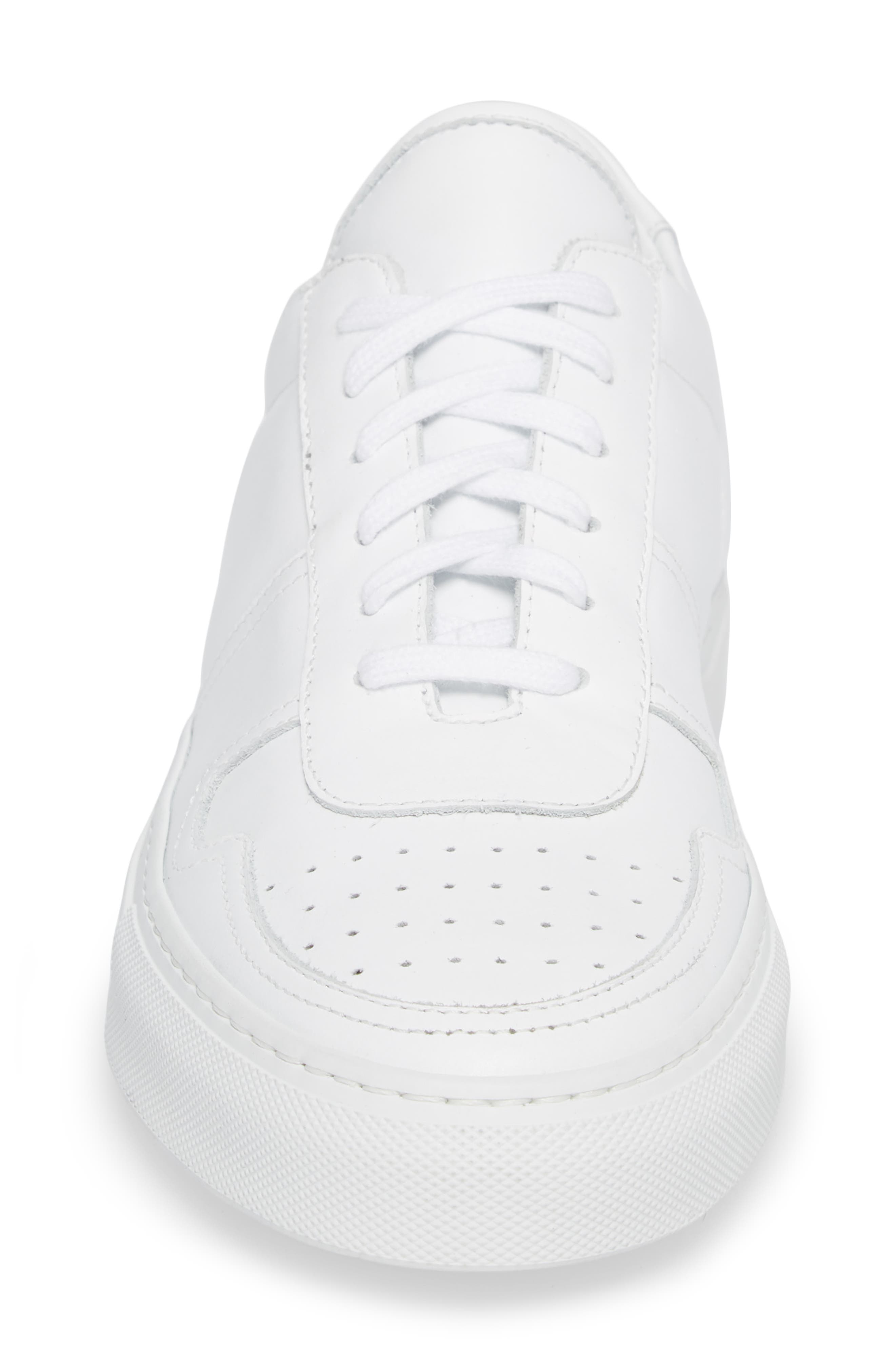 Bball Low Top Sneaker, Alternate, color, WHITE LEATHER