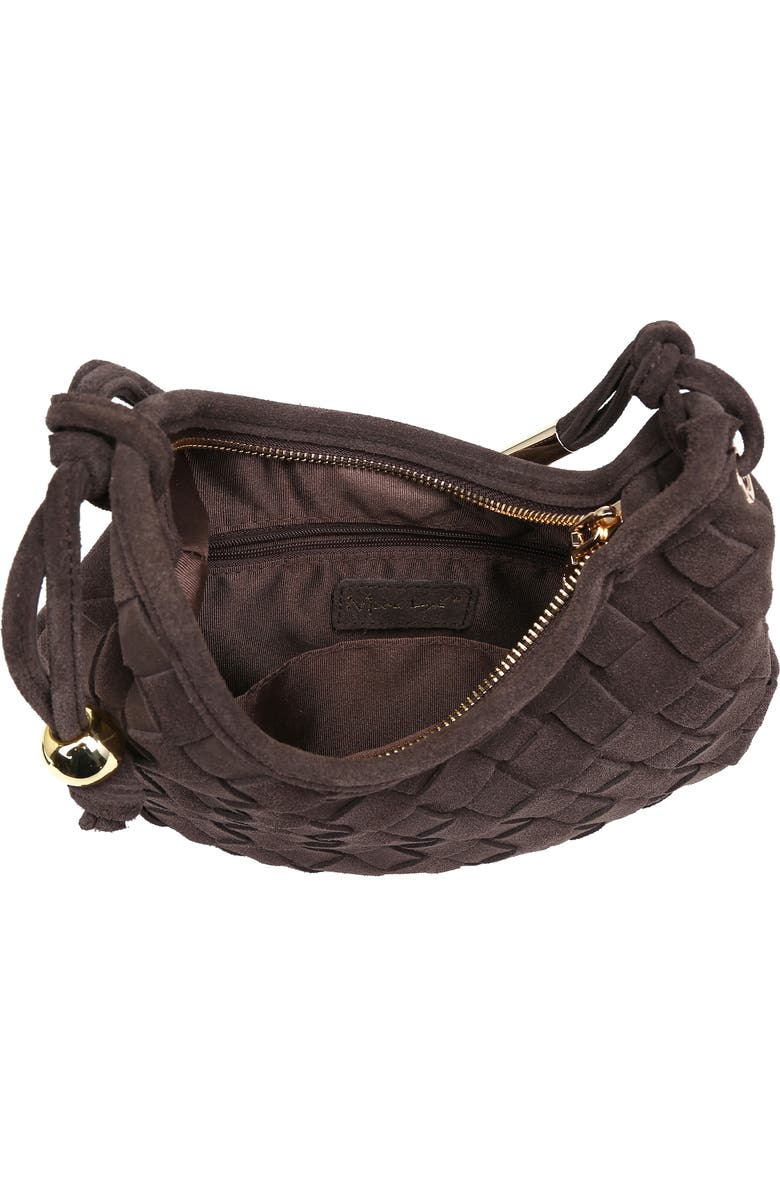 MODA LUXE Woven Leather Shoulder Bag, Alternate, color, Chocolate
