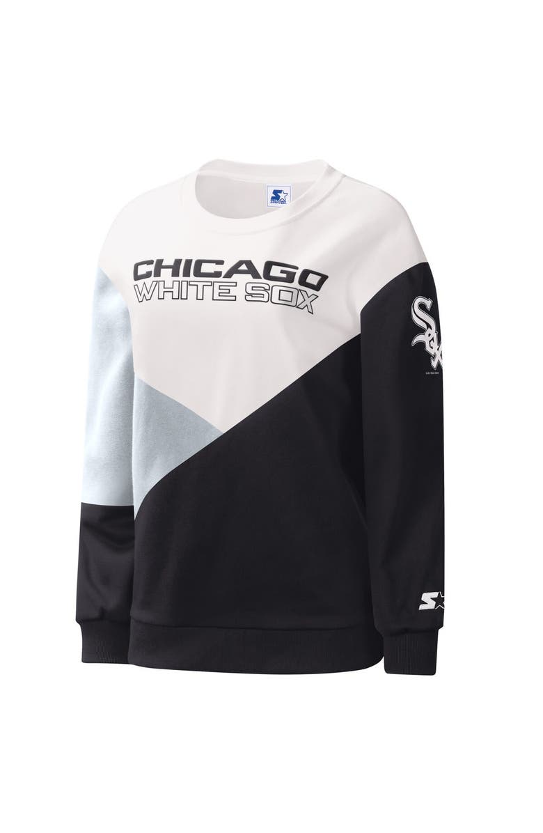 STARTER Women's Starter White/Black Chicago White Sox Shutout Pullover Sweatshirt, Alternate, color, White
