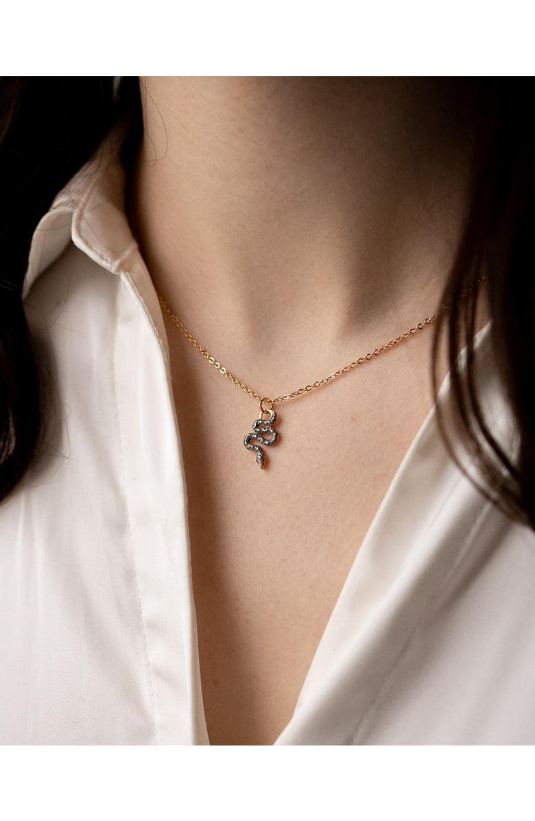 Fable England Celestial Snake Necklace, Alternate, color, Green