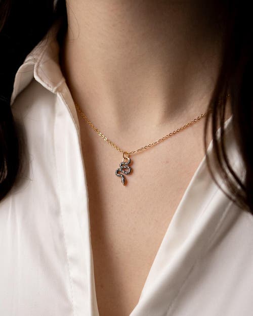 Fable England Celestial Snake Necklace In Brown