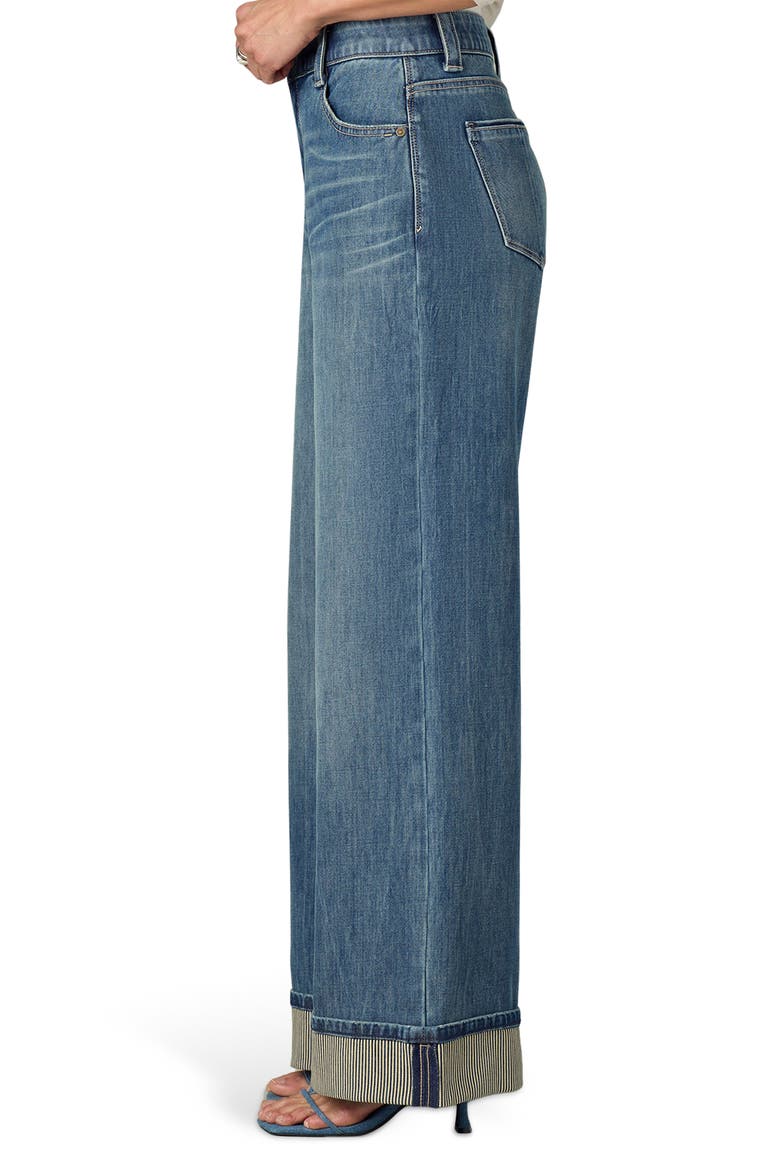 Skyrise Cuffed Wide Leg Jeans, Alternate, color, MID BLUE ARTISANAL