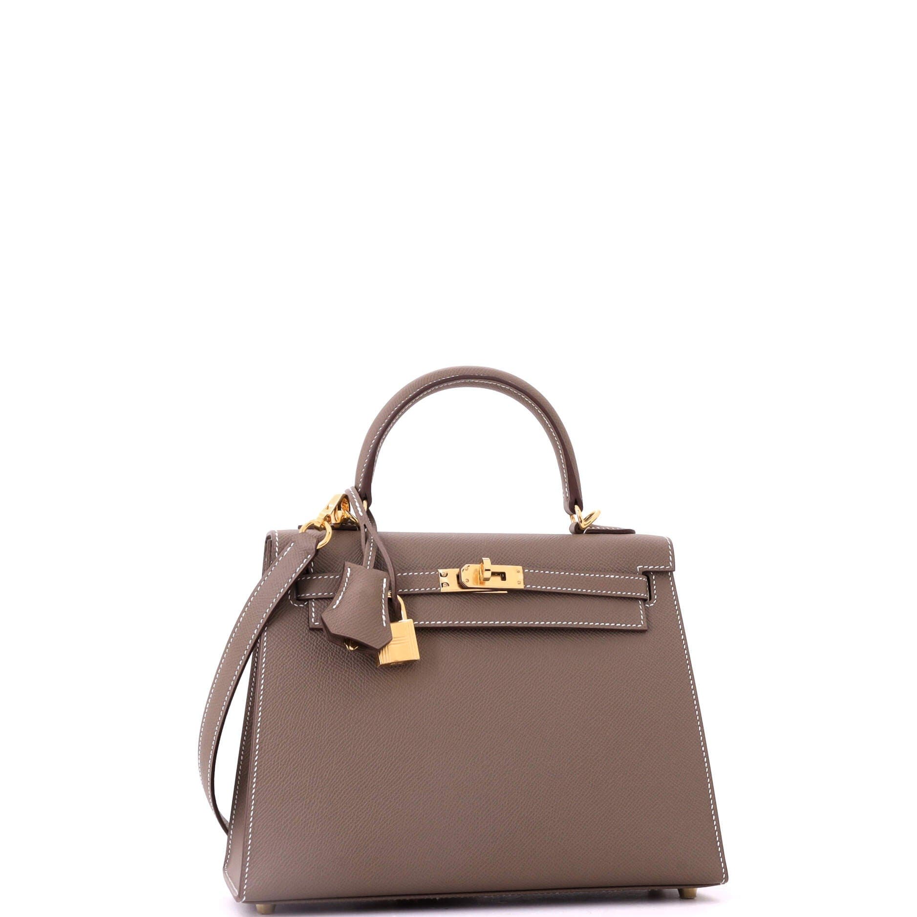 Pre-Owned Hermes Kelly Handbag Grey Epsom with Gold Hardware 25, Alternate, color, Etoupe