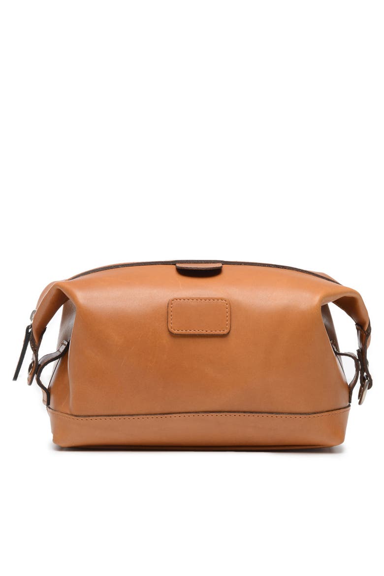 Ryder Leather Dopp Kit, Main, color, Tan