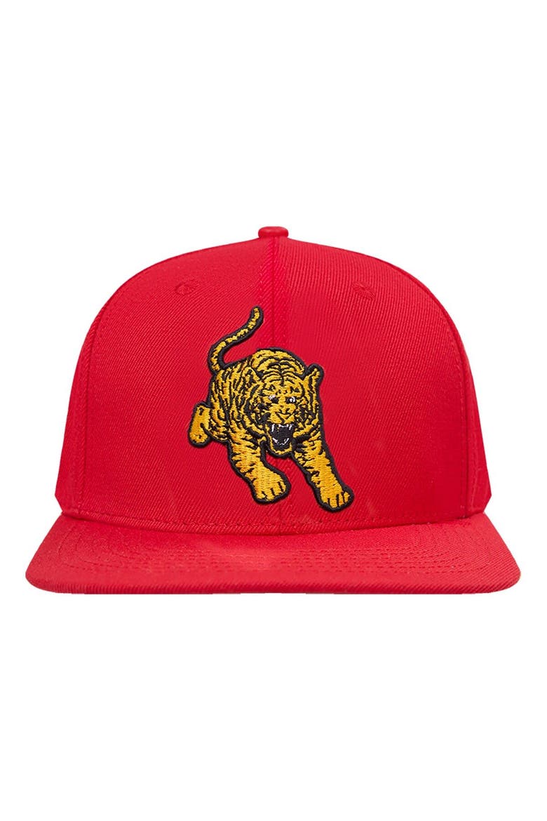 Men's Pro Standard  Crimson Tuskegee Golden Tigers Evergreen Mascot Snapback Hat, Alternate, color, Crimson