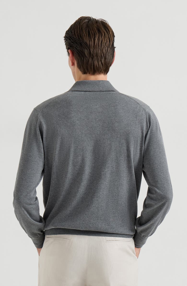 Brunello Cucinelli Polo-style sweater, Alternate, color, Dark Grey