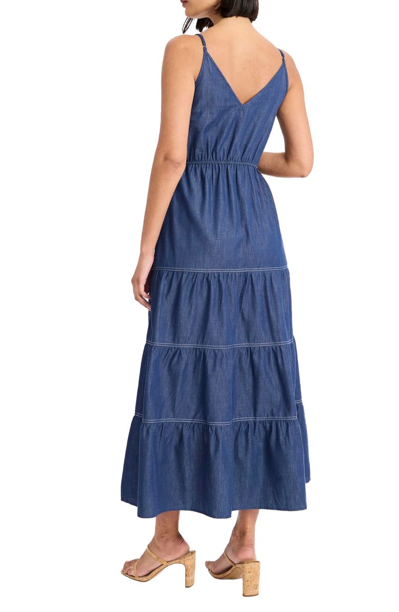 Maggy London Tiered Chambray Sundress, Alternate, color, Denim