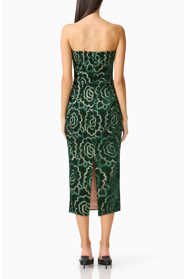 Monique Velvet Column Midi Dress, Alternate, color, EMERALD