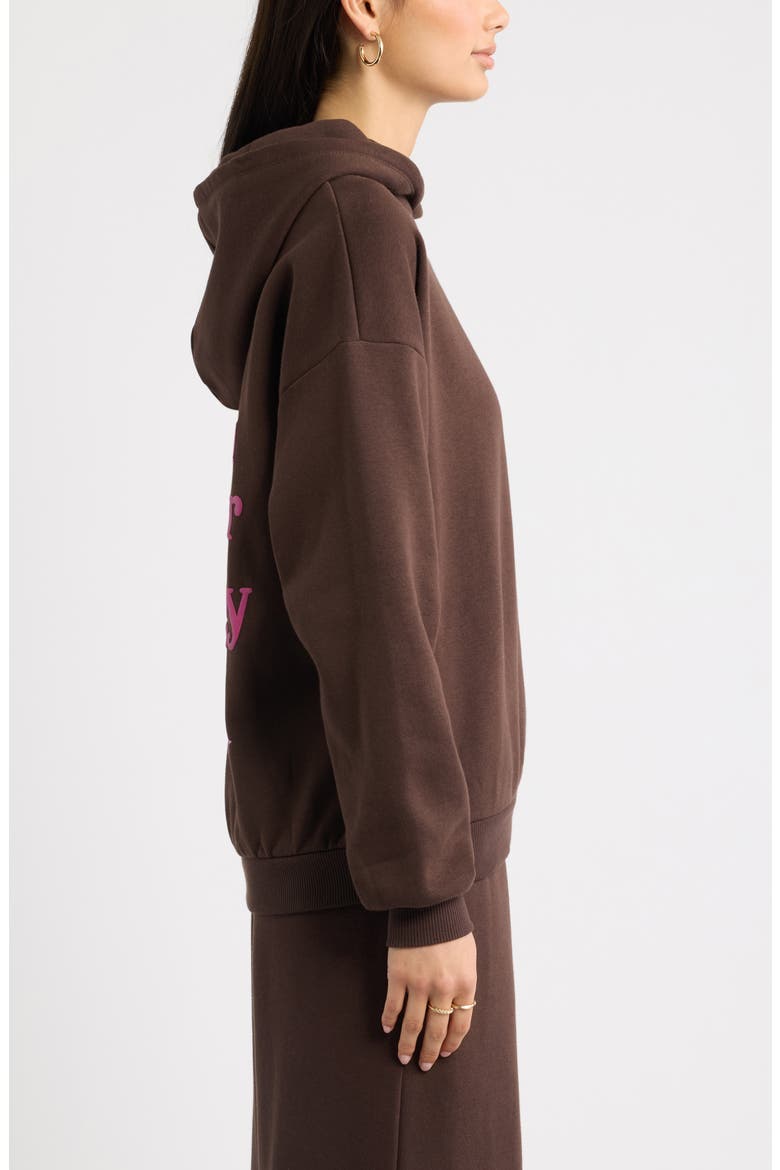 Graphic Hoodie, Alternate, color, BROWN- PINK MAIN CHARACTER ENE