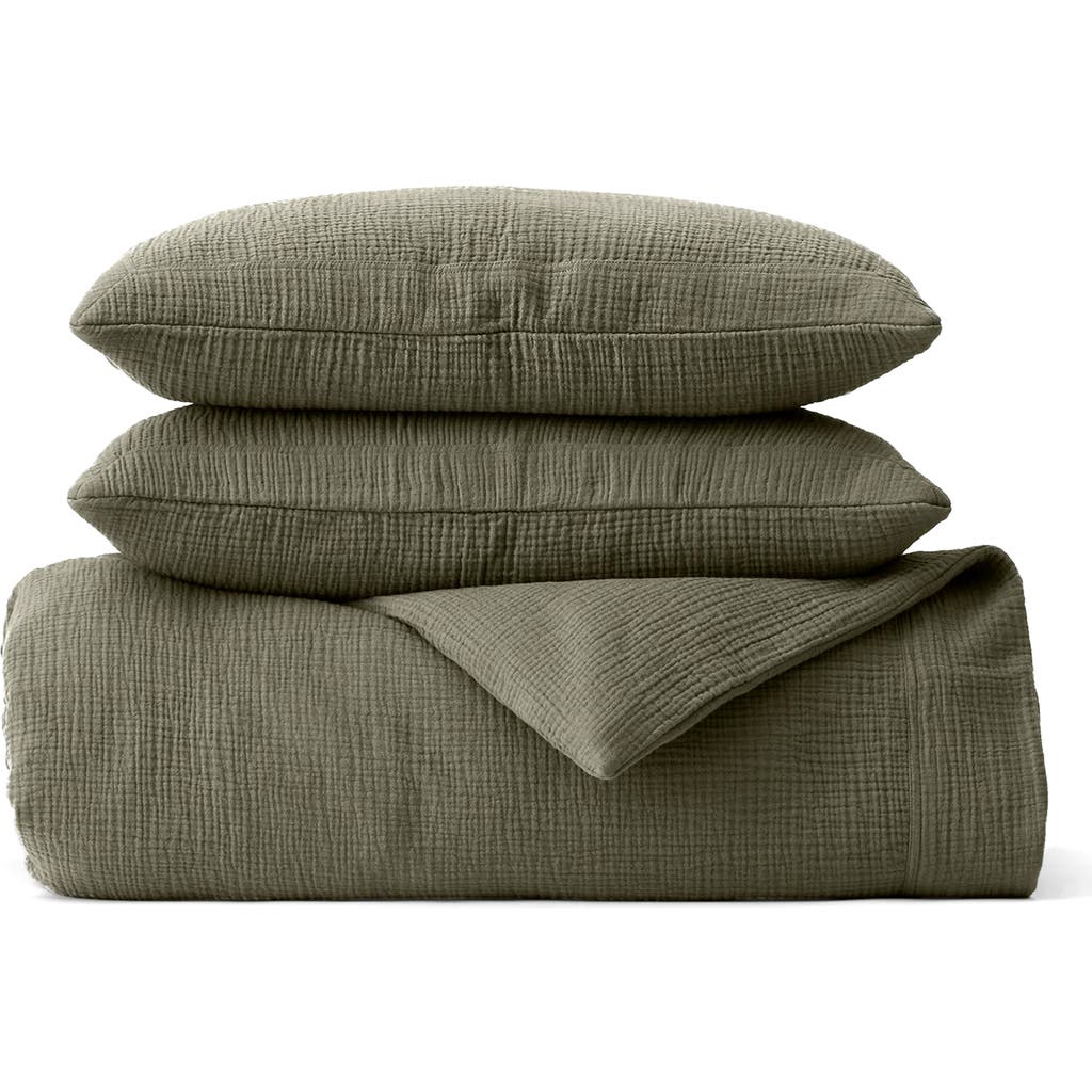 Boll & Branch Dream Duvet Set In Green