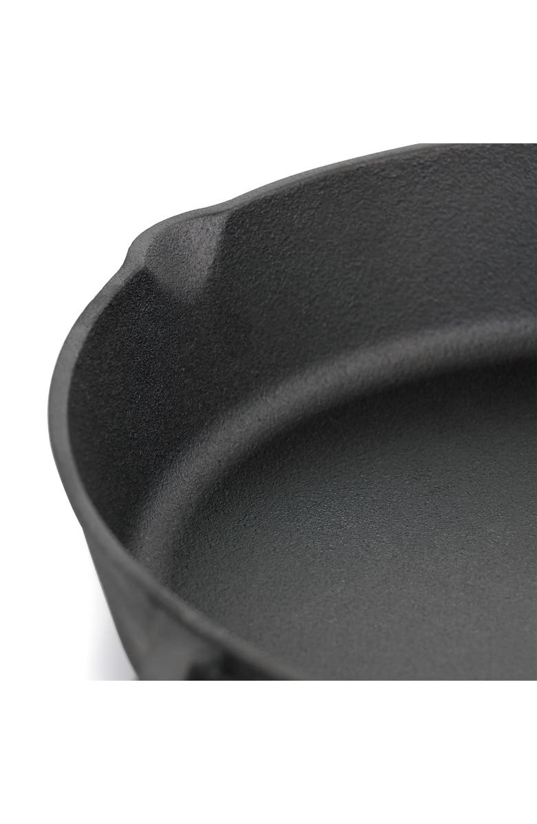 OSTER Castaway 12 Inch Cast Iron Round Frying Pan with Dual Spouts, Alternate, color, Black